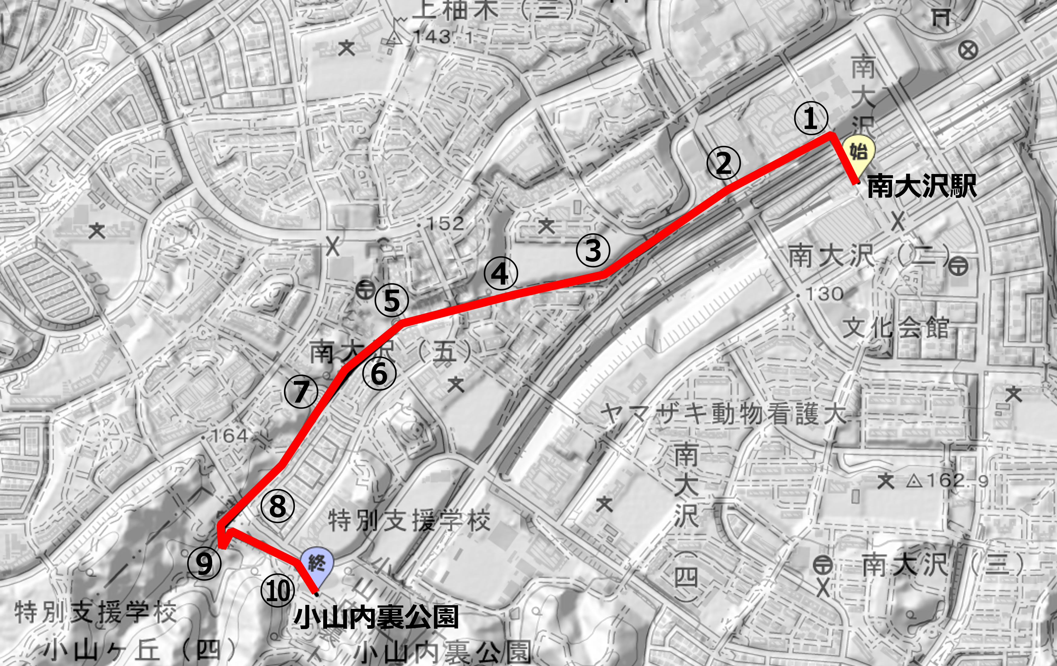【遊歩道をゆく①】MOP〜小山内裏公園（約20分）